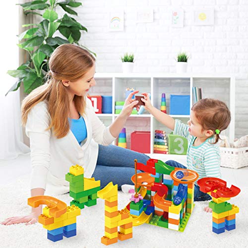Ranphykx Building Blocks Toys for Children Learning Colors with Marble Run for Kids Toy 90 Pieces