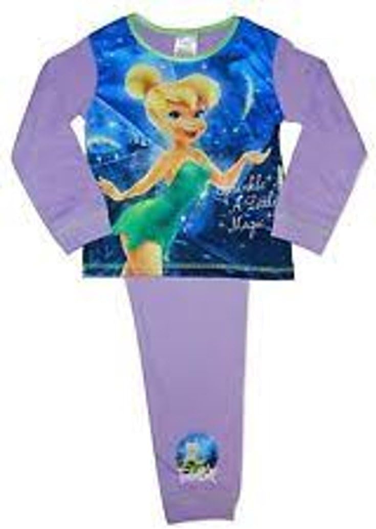 Disney Princess Little Mermaid and Tinkerbell Pyjamas 18months To 3-4 Years (Tinkerbell Lilac, 2-3 Years)