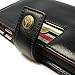 Alston Craig Genuine Vintage leather E-scape wallet case cover (with RFID Blocking) for iPhone 6 PLus - Black (Red striped)