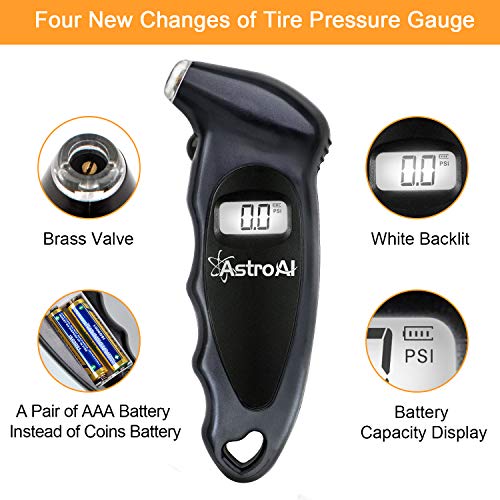 AstroAI Digital Tire Pressure Gauge with Replaceable AAA Battery, 150