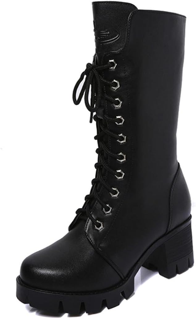 LANDFOX Stiefeletten mit dicken Sohlen mit Damen Martin Stiefel Schuhe Stiefel Frauen Ankle