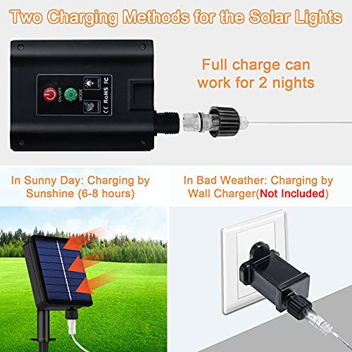 Solar String Lights Super Bright, BOLWEO Solar Fairy Lights 66Ft 200 Big LED, Solar Lights Outdoor Waterproof Decorations for Patio Garden Yard Halloween Christmas Decor Warm White