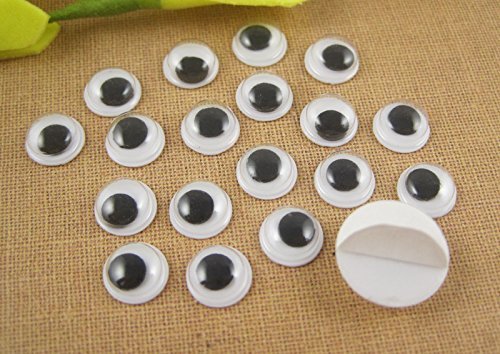 DECORA 1000pcs 7mm Wiggle Googly Eyes with Self-Adhesive for Scrapbooking DIY Crafts Toy Accessories
