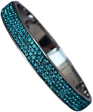 Sophistikitty Hinged Bangle: with 4 Rows of Beautiful Sparkly Crystal Rhinestones- 10mm in width
