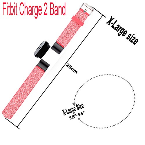Fitbit Charge 2 Replacement Bands-Budesi X-Large Size 3D Visual Silicone Adjustable Replacement Accessories Wristband for Fitbit Charge 2 Tarcker