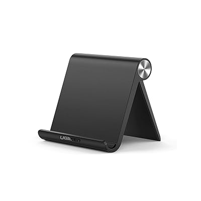 UGREEN Cell Phone Stand Holder Mobile Phone Dock Compatible for iPhone 12 Pro Max 11 SE XS XR 8 Plus 6 7, Samsung Galaxy Note20 S20 S10 S9 S8 Android Smartphone Holder Desk Adjustable Foldable (Black)