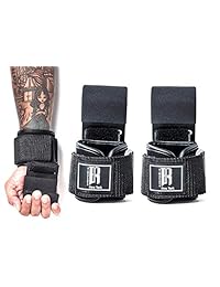 Weight Lifting Hooks Heavy Duty - Lifting Wrist Straps for Pull-ups - Deadlift Straps for Power Lifting - Lifting Grips with Padded Workout Straps for Weightlifting - Ideal Gym Gloves for Men & Women