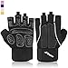Trideer Padded Workout Gloves for Men - Gym Weight Lifting Gloves with Wrist Wrap Support, Full Palm Protection & Extra Grips for Weightlifting, Exercise, Cross Training, Fitness, Pull-up