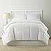 Amrapur Overseas | Goose Down Alternative Microfiber Quilted Reversible Comforter / Duvet Insert - Ultra Soft Hypoallergenic Bedding - Medium Warmth for All Seasons - [Twin, White/White]