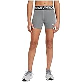 Nike Girl's Nikepro 3IN Short, Carbon Heather/White, Medium