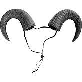 SEWACC Halloween Horns Headband Sheep Horn Hair Hoop Imitation Ox Headdress Cosplay Fancy Dress Devil Headband Hair Accessory for Halloween Party
