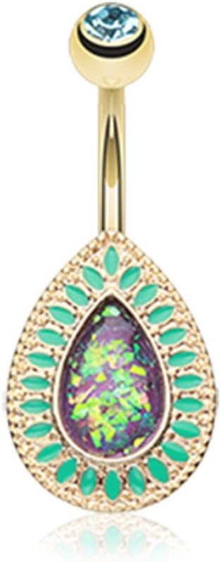 Golden Chakra Opal WildKlass Belly Button Ring