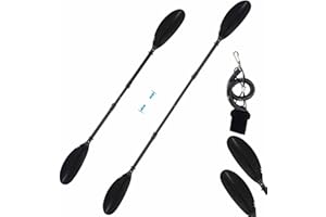 Greeily Kayak Paddle, 70inch to 95inch Telescopic Canoe Paddle Boat Oars Adjustable for Fishing Adults with Kayak Paddles Leash Made of Steel Material Sturdy Black