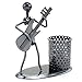 Zicome Recycled Metal Art Hand-made Pen Holder with a Musician Figure Playing Music - Decorative Desk Organizer Office Space Supply Multipurpose Pen Pencil Holder - A Creative and Amazing Desktop Decor