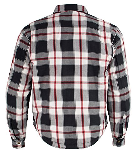 Milwaukee Performance Men's Flannel Biker Shirt With Aramid (Black/White/Red, L)