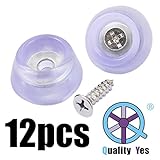 QY 12PCS 27MM Transparent Conical Recessed Shape Rubber Non Slip Non Skid Feet Pad for Table Desk Chair and Sofa