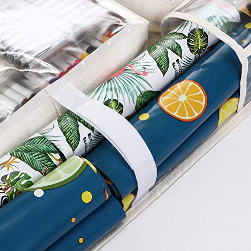 MaidMAX Double Sided Hanging Gift Wrap Organizer, Wrapping Paper Storage Containers Bags for 40-Inch Gift Wrap Rolls, Gift Bags, Ribbons, Bows, 10 Pockets - Thumbnail 4