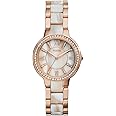 Fossil Women's Virginia Stainless Steel Crystal-Accented Dress Quartz Watch