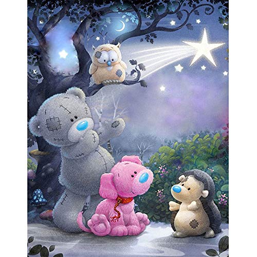 5D Diamond Painting Full Drill Clearance,Diamond DIY Kits,DIY Diamond Art Teddy Bear Rhinestone Embroidery Cross Stitch Kits Supply Arts Craft Canvas Wall Decor Stickers Home Decor 30x35 cm