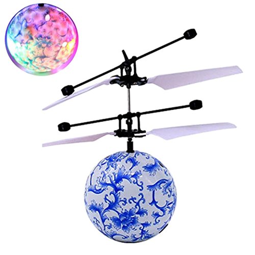 2016 New Arrival! Owill RC Toy EpochAir RC Flying Ball, RC Drone Helicopter Ball Built-in Shinning LED Lighting for Kids Teenagers Colorful Flyings for Kids Toy Gift - Blue