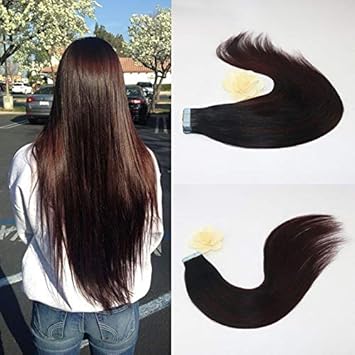 Balayage Ombre 1b Dye Kit 99j Highlights Straight Tape In Human