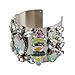 Holylove Chunky Bracelet Gold Alloy Multicolor Crystal Glass Large Cuff Bracelet 1 pc Gift Box- HLB001 Silver
