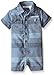 Calvin Klein Baby-Boys Woven Stripe Chambray Romper