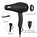 Jinri Salon Grade Professional Hair Dryer 1875W AC Motor Negative Ionic Ceramic Far Infrared Blow Dryer With 2 Speed and 3 Heat Settings Cold Shot Button, Diffuser and Straightening Comb Pik(Black)