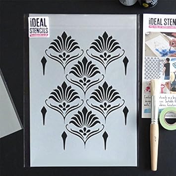 Malerbedarf, Werkzeuge & Tapeten Art Déco Blumenmuster Stil Schablone