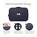 Electronic Organizer Travel Cable Organizer Bag Double Layer Gaget Carry Case for 7.9 Inch iPad Mini 1/2/3/4 Cables Phone Chargers Memory Cards Earphones Flash Hard Drive ( Dark Blue,Small)