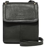 American Leather Kansas Crossbody HandBag, 100% Genuine Leather Purse, Multi-Pocket Sling Bag & Adjustable Straps for Women