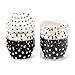 GIFBERA 200 Piece Polka Dots Paper Baking Cups/Cupcake Liners, Standard Size, Black and White