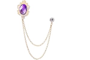 GUAFEIH Men's Gem Brooch Lapel Pin Badge Hanging Chains Collar Brooches Pin for Career Suit Tuxedo of Shirts Tie Hat Scarf for Boyfriend Father Birthday