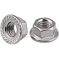 RuoFeng Stainless Steel Serrated Hex Flange Nuts Locknuts 50 Pcs (M5)