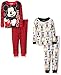 Disney Little Boys' Toddler Mickey Mouse 4-Piece Pajama Set, Cool Grey, 4T