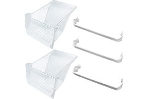 Siwdoy 2 x 240337103 Crisper Drawers, 1 x 240534701 & 2 x 240534901 Refrigerator Door Shelf Rack Bar Compatible with Frigidaire Kenmore