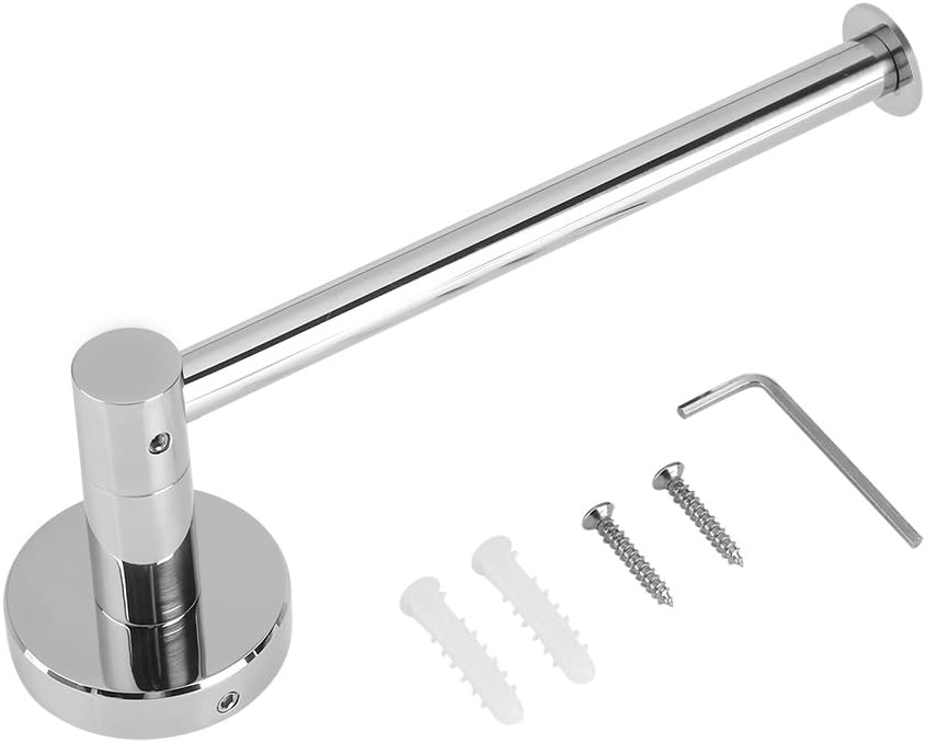 Single Bar Bathroom Paper Roll Holder 304 Stainless Steel Wall-Mounted Paper Rack Towel Shelf Toilet Accessory Attachment for Bathroom Kitchen Hotel Toilet - Image 3