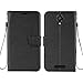 Blu Studio XL 2 Case New Frontier Wireless Accessory Wallet with PU Leather + TPU Inner Fold Stand Pouch with ID Credit Card Photo Cash Slots (Wallet Black)