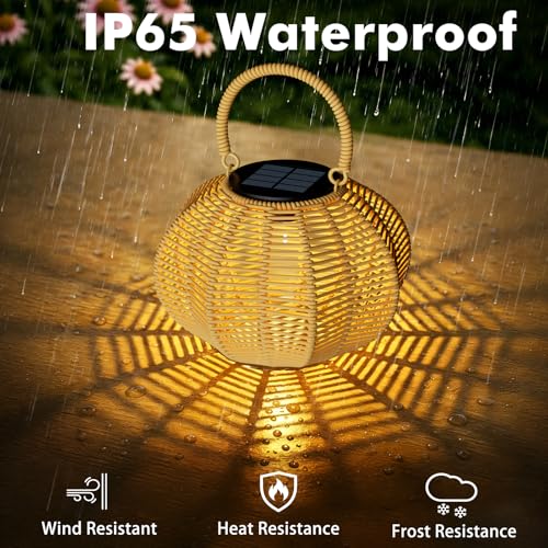 KagoLing Lampe Solaire Exterieur, 2 Lanterne Solaire Exterieur Étanche IP65 Suspension Luminaire, Décoration Jardin, Adaptée aux Balcons Terrasse Cours et Camping Fête, Cadeaux Jardinage