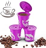 PureJava Reusable K-Cups for Keurig 2.0 Brewers - Also Compatible With Previous Models! Set Of Three Cups With Coffee Recipe eBook Included!