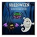 Livingly Light Children's Halloween Decorations Cute Hanging Paper Lanterns Black Purple White Kit, one set of 3 - Bat, Ghost, Spider(Small Size)