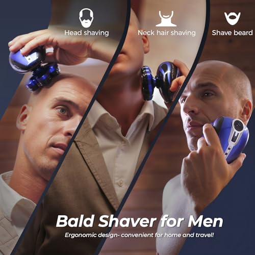 Xcdgiogw 7D Electric Head Shaver: Head Shavers for Bald Men - Waterproof Wet Dry Razor for Men Daily - Smart LED Display, 90-Min Runtime & Type-C - Classic Motorcycle Style