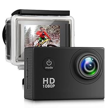 Cámara Deportiva 12MP Cámara de Acción WiFi Sumergible hasta 30m y ...