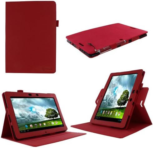 rooCASE ASUS MeMO Pad FHD 10 Case ME302C / ME301T - Dual View Multi Angle Stand Cover - Red