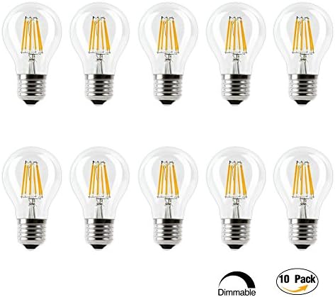 IMINOVO LED Vintage Filament Bulb, Dimmable, 8W (80W Equivalent),500 Lumen, 3200K (Warm White ), Omnidirectional, E26 Base, 110V ,(Pack of 10)