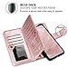 iPhone 7 Case, Vofolen 2 in 1 iPhone 7 Wallet Case Card Holder Slot Folio PU Leather Pocket Holster Detachable Magnetic Slim Cover Protective Hard Shell Wrist Strap Flip Case for iPhone 7 (Rose Gold)