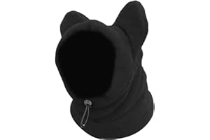 JISADER Dog Winter Hat - Warm Caps Soft Ears Hoodie Dog Headwear for Medium to Large Dogs, Black S