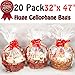 Porpor Booya Clear Basket Bags Package Bags Cellophane Wrap for Baskets and Gifts, 47 by 32 Inches (20-Pack)