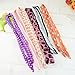 Tvoip 15PCS Vintage Broken Flowers Star Stripe Color 3 Styles Colors Lovely Girls Lady Rabbit Bunny Ear Ribbon Hair Band Wire Elastic Headband Wire Scarf Hair Accessories (random color)