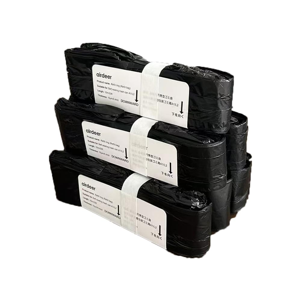 Photo 1 of Airdeer Refill Bag Ring, Trash can bags, 10m continuous garbage bag, Designed for Airdeer Self-sealing Smart Trash Can(A1/L2, Pack of 6)